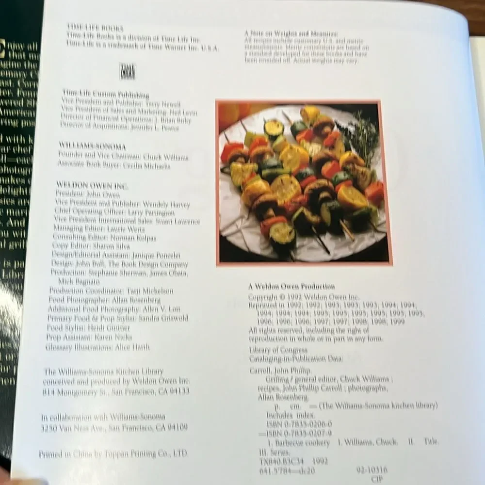 Williams-Sonoma Kitchen Library Cookbook ~ Grilling